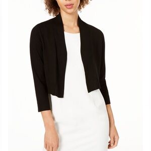 NWT Calvin Klein Black Cropped Open-Front Cardigan Size Large. Never worn